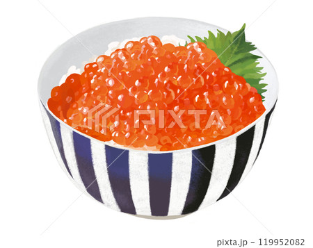 いくら丼（大葉付き）縞椀 119952082