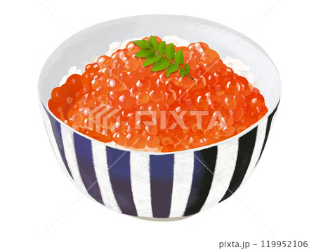 いくら丼（山椒の葉付き）縞椀 119952106