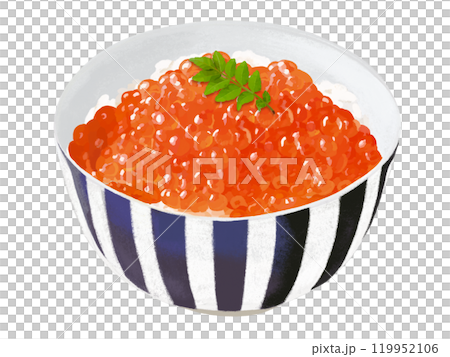 いくら丼（山椒の葉付き）縞椀 119952106