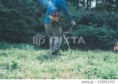 畑の周りの草刈り 119952357