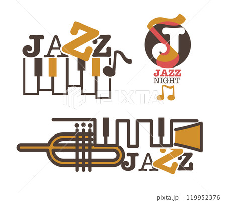 Jazz Music Event Logos vector 119952376