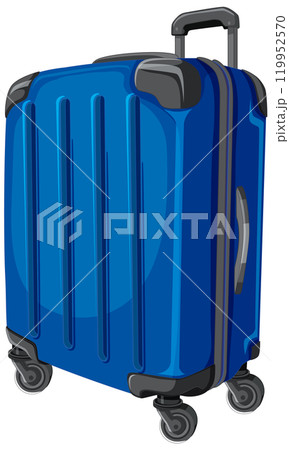Blue Rolling Luggage Illustration Blue Rolling Luggage Illustration 119952570