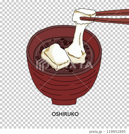 Oshiruko line drawing Hand-drawn illustration 119952895