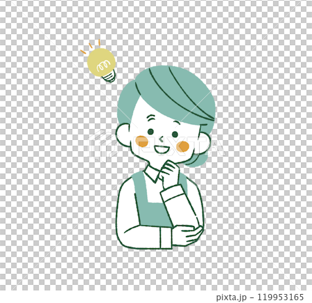 穿著創意圍裙的女人 - 4 種顏色 119953165