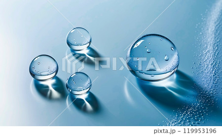 透明感のある4つの水滴 透明感のある4つの水滴 119953196
