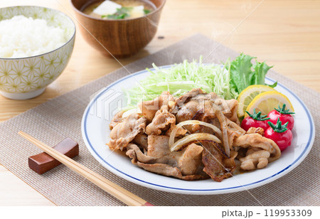 豚肉の生姜焼き 119953309