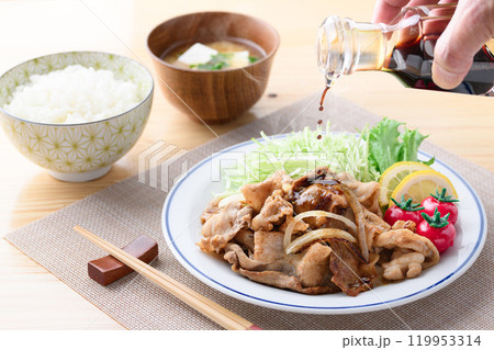 豚肉の生姜焼き 119953314