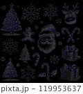 クリスマスのおしゃれなイラストセット 119953637