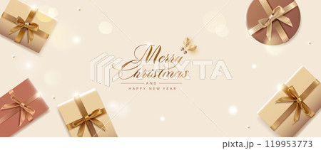 高級感のあるゴールドのプレゼント ベクター素材 高級感のあるゴールドのプレゼント ベクター素材 119953773