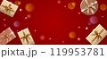 クリスマスプレゼント　ベクター素材　赤背景 119953781