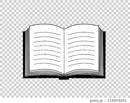 ページを開いた本　イラスト素材　見開き 119954041