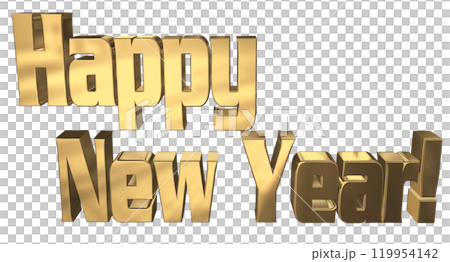 3DCG人物「新年快樂/新年快樂」金、金 119954142