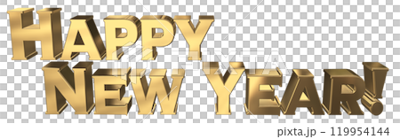 3DCG人物「新年快樂/新年快樂」金、金 119954144