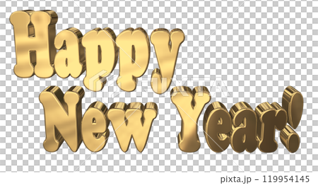 3DCG人物「新年快樂/新年快樂」金、金 119954145