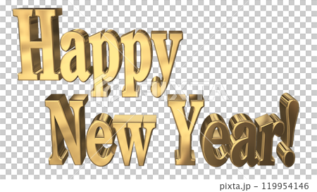 3DCG人物「新年快樂/新年快樂」金、金 119954146