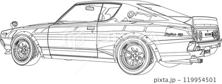 自動車線画ケンメリ塗り絵 自動車線画ケンメリ塗り絵 119954501