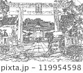 風景線画、牛島神社の塗り絵 119954598