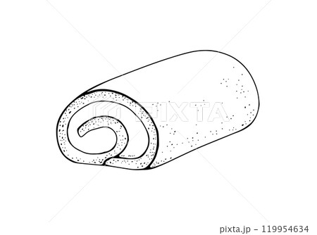 ロールケーキの線画 119954634
