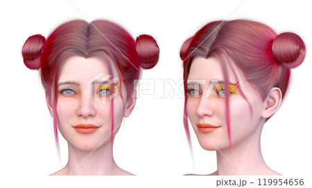 女性の顔アップ 女性の顔アップ 119954656