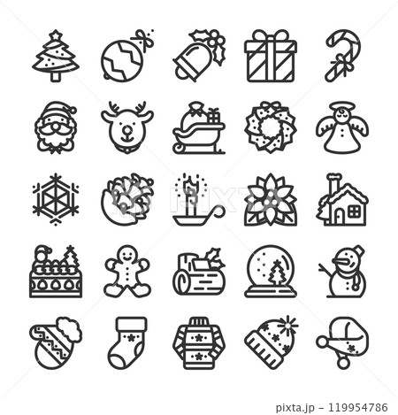 12月 クリスマス アイコン セット 12月 クリスマス アイコン セット 119954786