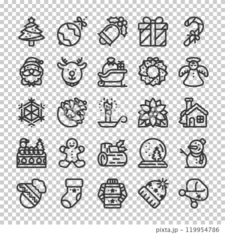 12月 クリスマス アイコン セット 12月 クリスマス アイコン セット 119954786