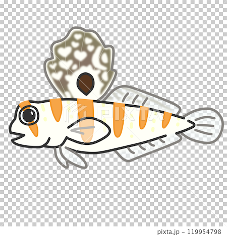 一種名為 Nichirinda Goby 的熱帶魚的插圖 119954798