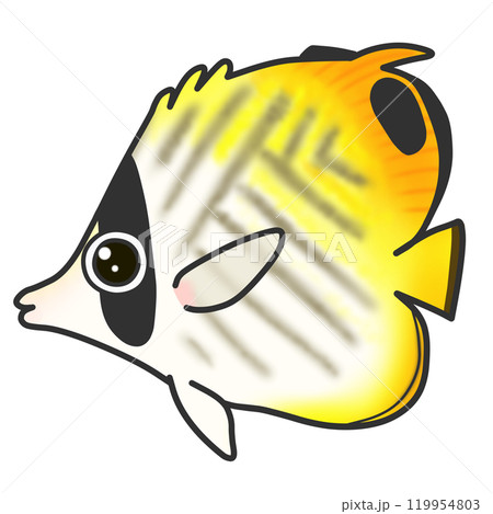 トゲチョウチョウウオという熱帯魚のイラスト 119954803