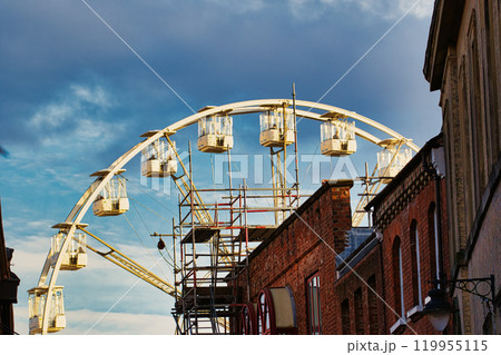 port warehouse with cargoes and containers 119955115