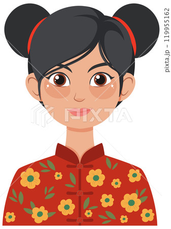 Woman in Traditional Floral Costume 119955162