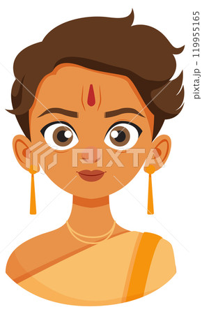 Traditional Indian Woman Illustration Traditional Indian Woman Illustration 119955165