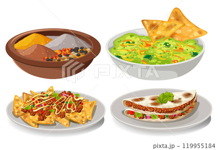Delicious Mexican Cuisine Variety 119955184