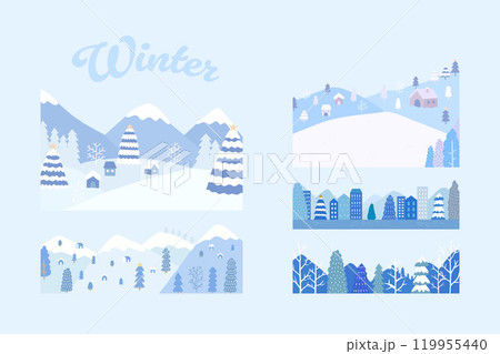 Collection of winter landscape 119955440