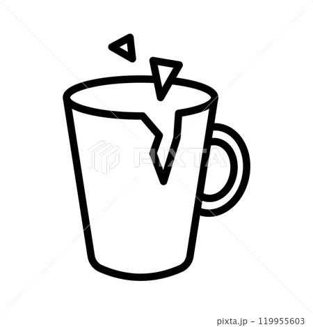 割れたマグカップのアイコン。 119955603