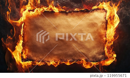 燃える紙のフレーム 燃える紙のフレーム 119955671
