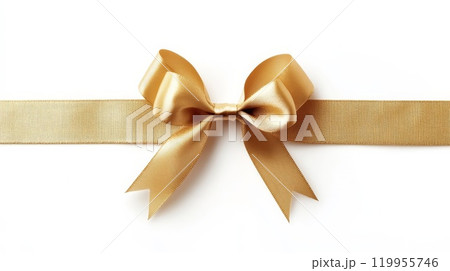 ゴールドのシルクリボン 119955746