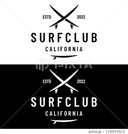 Vintage surfboard Logo template,surfing on a summer beach.For business,badge,holiday, ,label,emblem. Vintage surfboard Logo template,surfing on a summer beach.For business,badge,holiday, ,label,emblem. 119955923