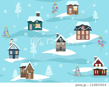 建物のシームレスパターン〈クリスマス〉 F-2 119955954