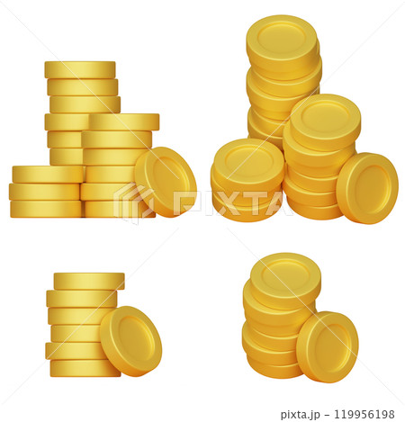 stack of coin 3D graphic stack of coin 3D graphic 119956198