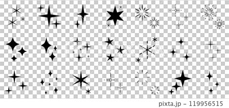 閃光圖示黑色和白色簡單集 閃光圖示黑色和白色簡單集 119956515