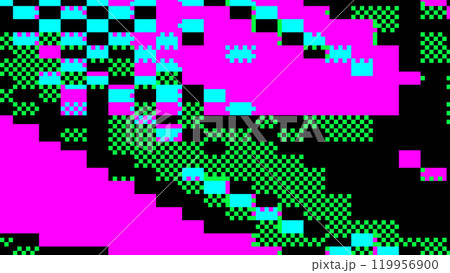 Abstract glitch art with pixelated green andのイラスト