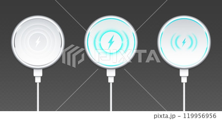 Wireless smartphone battery charger with fast sign 119956956