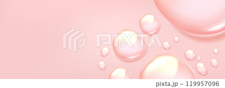 Pink pastel background with water droplets frame. Pink pastel background with water droplets frame. 119957096