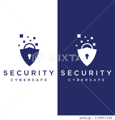 Creative technology digital cyber security logo template design with modern shield and key protection concept. Logo for business, digital and technology. Creative technology digital cyber security logo template design with modern shield and key protection concept. Logo for business, digital and technology. 119957190