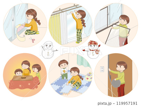 寒さ対策イメージイラスト 寒さ対策イメージイラスト 119957191
