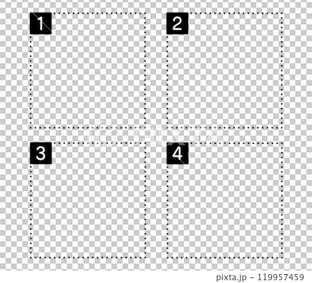 Simple dotted line frame with numbers Vector Simple dotted line frame with numbers Vector 119957459
