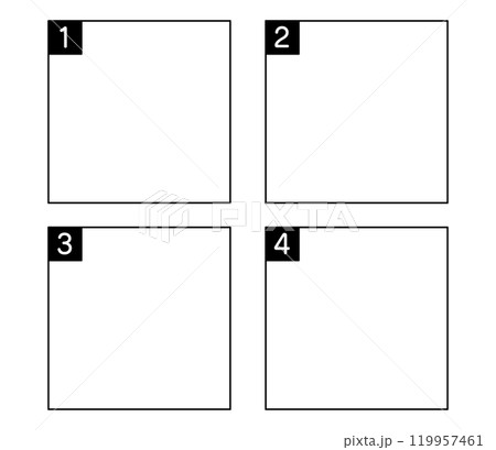 数字の入ったシンプルな線のフレーム ベクター 数字の入ったシンプルな線のフレーム ベクター 119957461