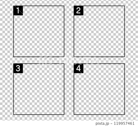 数字の入ったシンプルな線のフレーム ベクター 数字の入ったシンプルな線のフレーム ベクター 119957461