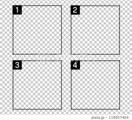 Simple wavy frame with numbers Vector 119957464
