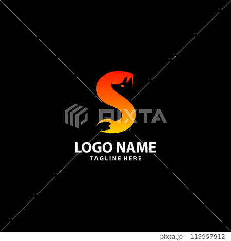 initial S fox logo design vector 119957912
