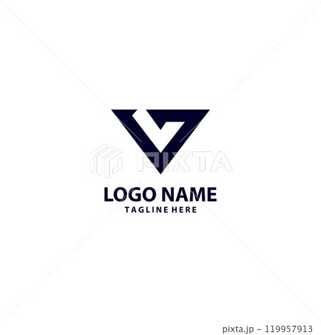 initial V7 modern logo design vector 119957913